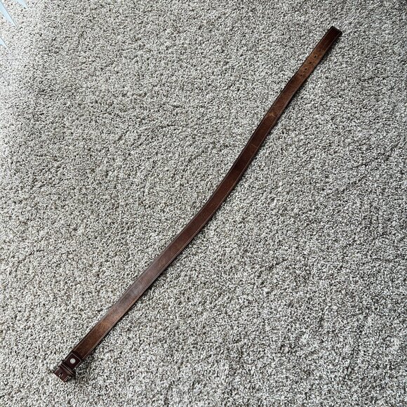 Vintage Coach Distressed Brown Leather Contrast Stitching Mens Belt 42" - Picture 14 of 15